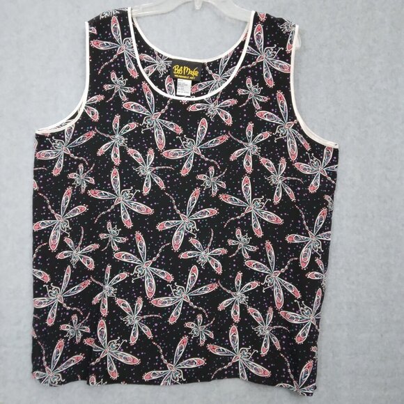 Bob Mackie | 2 Pc Dragonfly Pink Mandarin Collar Silk Blouse w/tank | Size XL - Picture 8 of 12